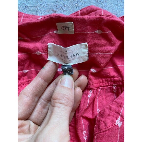 Ann Taylor loft softened top pink boho S - Picture 4 of 5